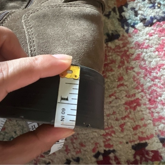 $600 LA CANDIENNE GOLDEY SUEDE BOOT STONE BROWN BUCKLES KNEE high size 8 - Picture 6 of 7